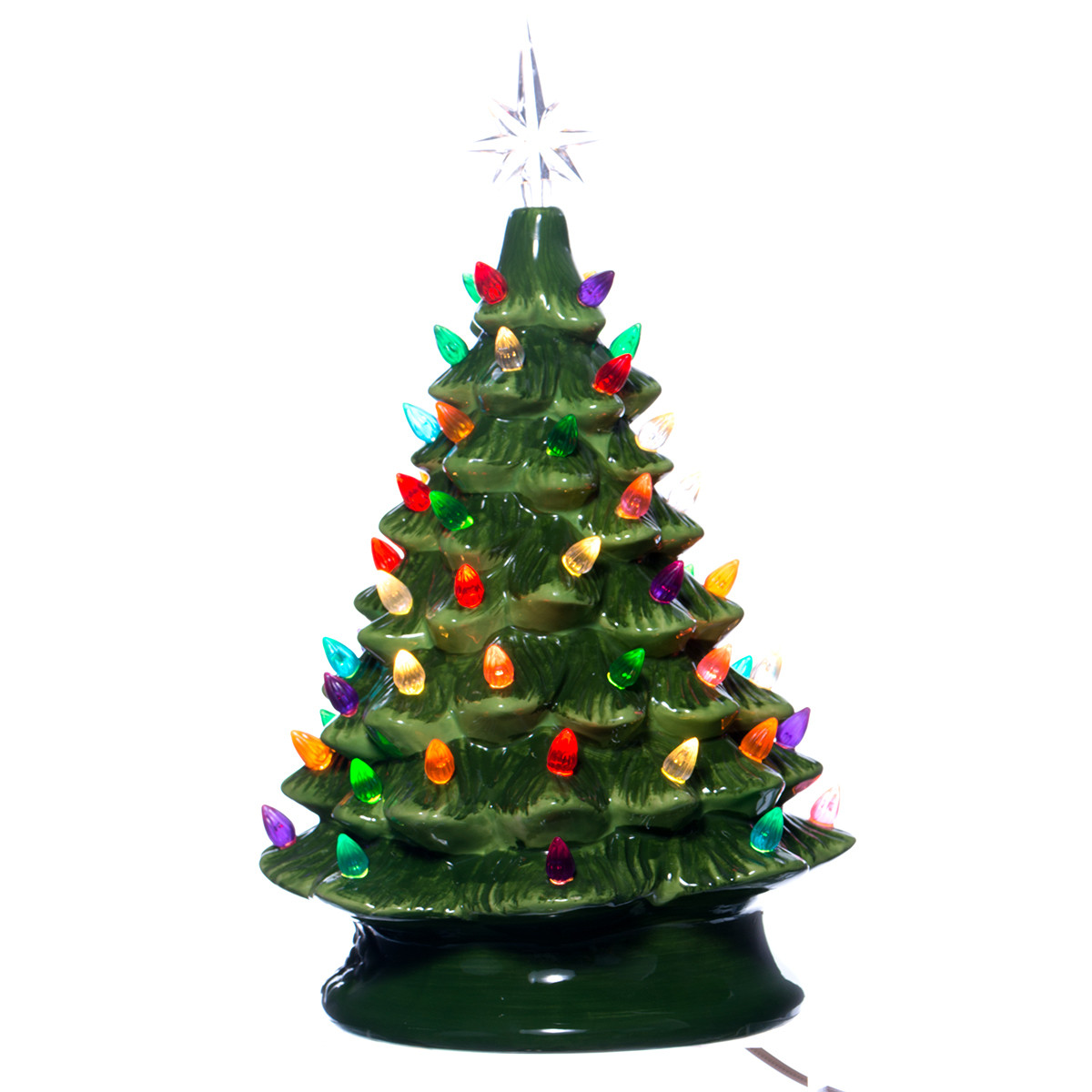 Christmas Tree Lamp
 Green Vintage Light Up Ceramic Christmas Tree