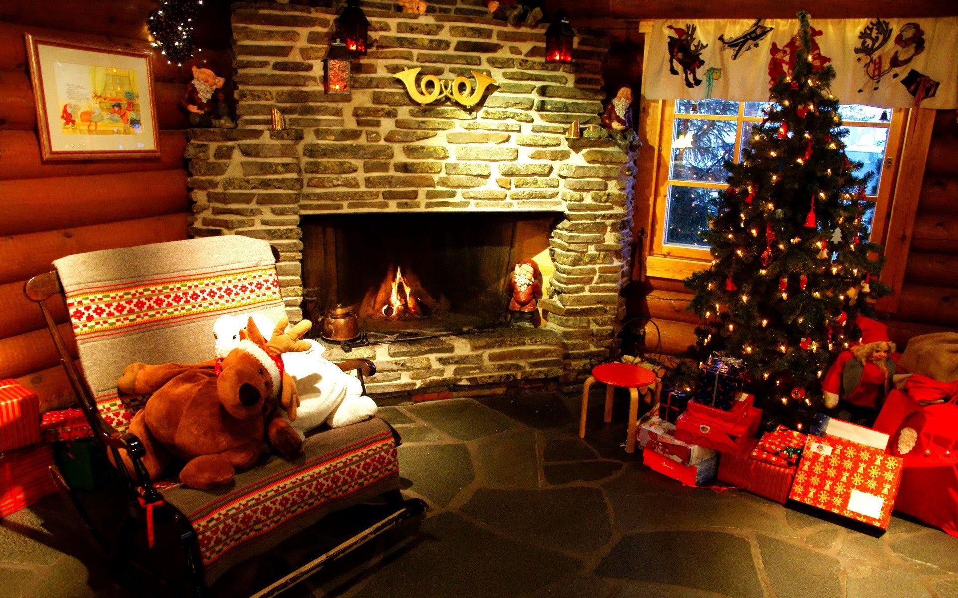 Christmas Tree Near Fireplace
 The Warmth Christmas on Pinterest