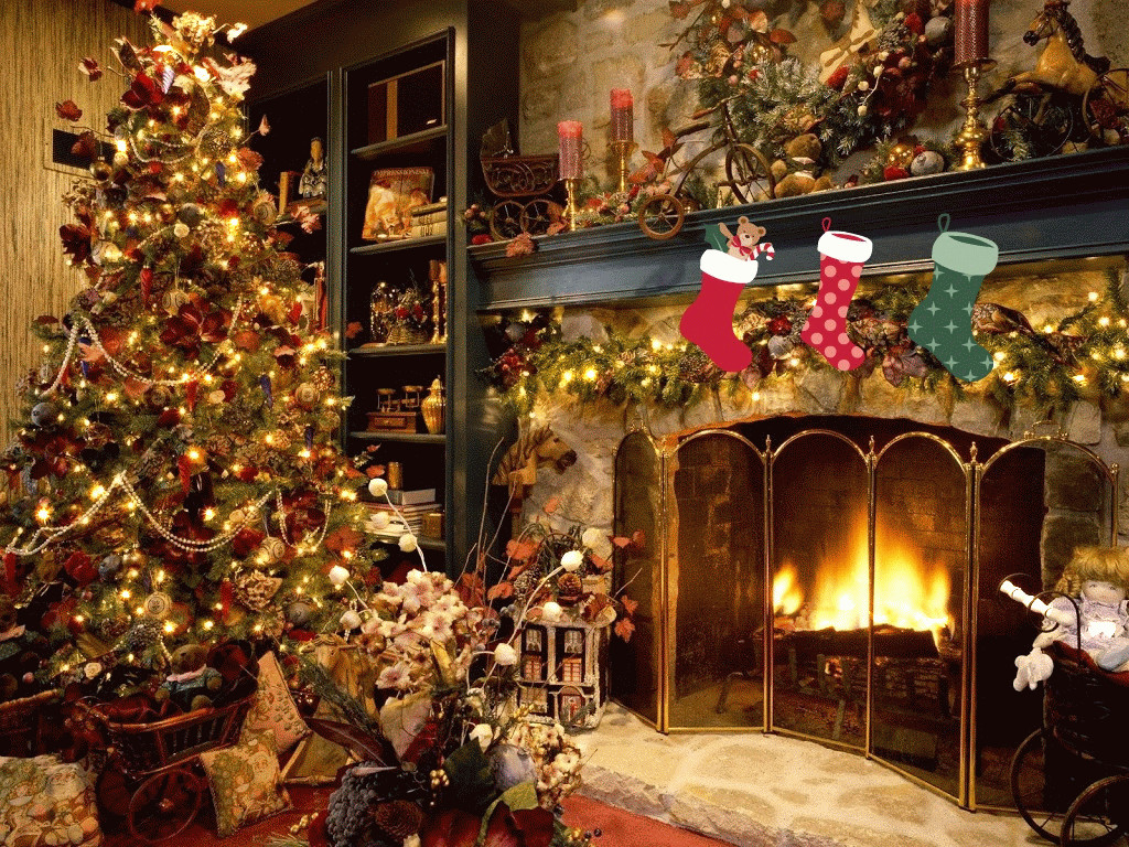 Christmas Tree Near Fireplace
 My Thoughts in Rhyme A Christmas Tree s Wish
