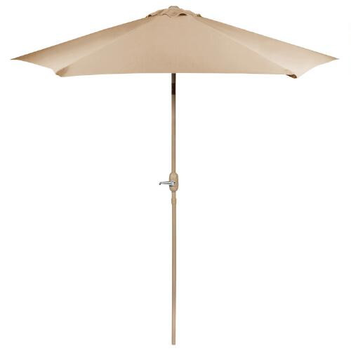 Christmas Tree Shop Patio Umbrella
 9’ Beige Crank Tilt Market Umbrella