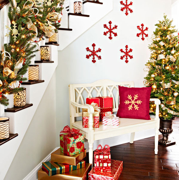 Christmas Tree Wall Decor
 big red snowflakes wall decoration ornate fresh cut