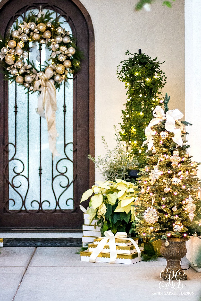 Christmas Trees For Porch
 Silver and Gold Christmas Front Porch Randi Garrett Design