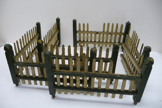 Christmas Village Fence
 Antique wood picket Fence Christmas tree display Village Tree