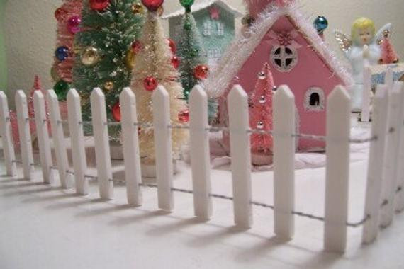 Christmas Village Fence
 CHRISTMAS SNOW VILLAGE WHITE PICKET FENCE by saturdayfinds