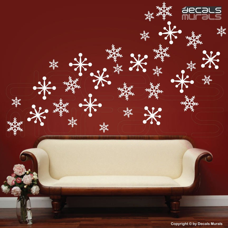 Christmas Wall Art Decor
 Wall decals SNOWFLAKES Christmas wall decor Holidays interior