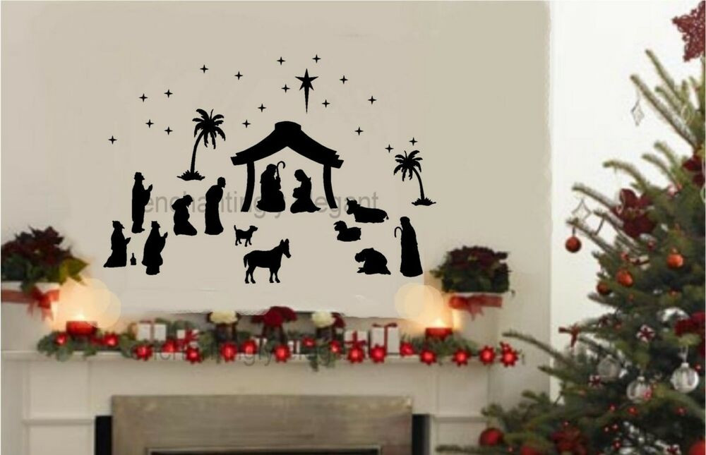Christmas Wall Art Decor
 36 piece Nativity Set Vinyl Decal Wall Stickers
