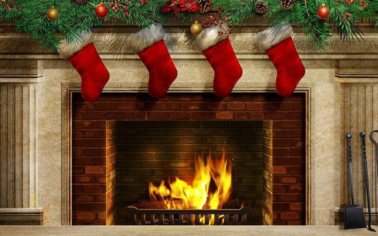 Christmas Wallpaper Fireplace
 Free Christmas Fireplace Wallpapers Wallpaper Cave