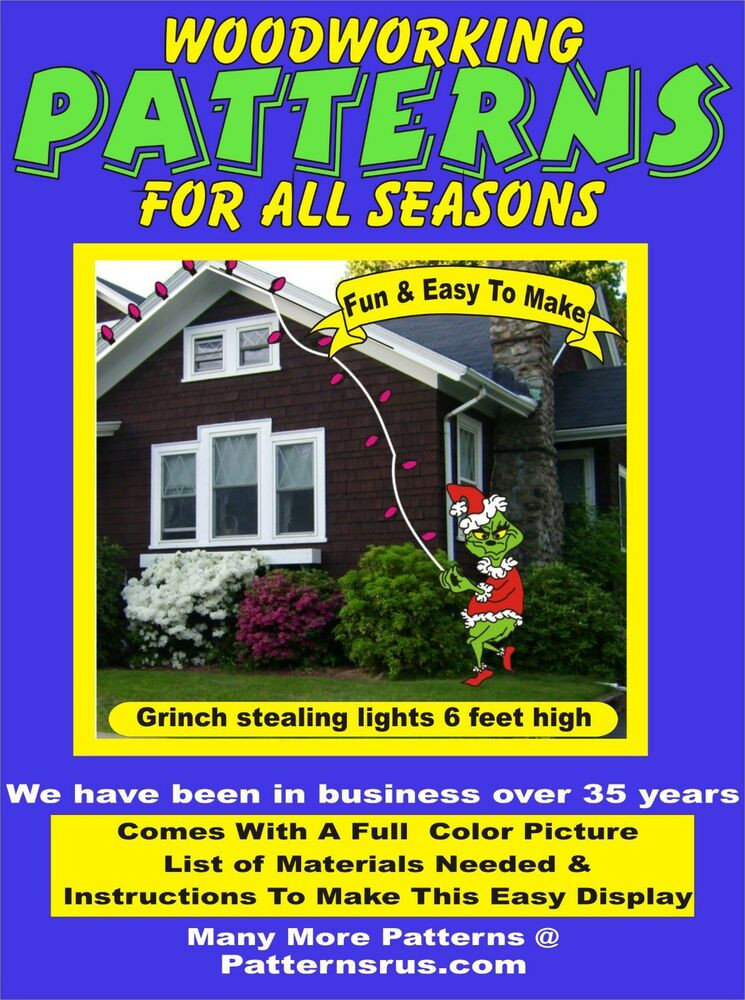 Christmas Wood Yard Art Patterns
 GRINCH STEALING LIGHTS CHRISTMAS YARD ART PATTERN WOOD