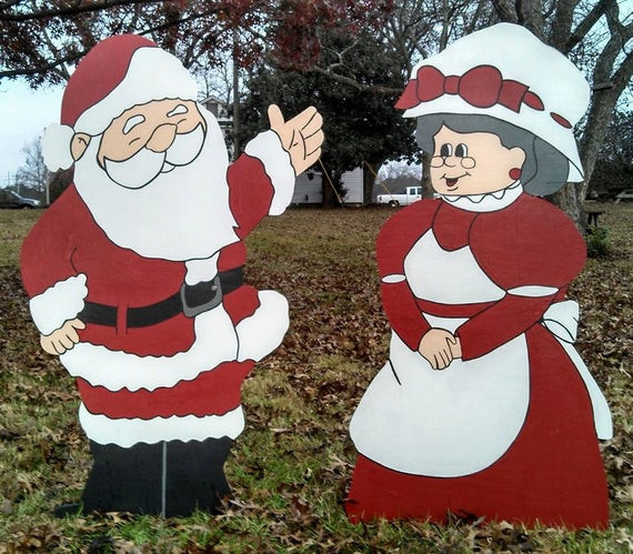 Christmas Wood Yard Art Patterns
 Santa and Mrs Santa Christmas Yard Art Decorations Christmas