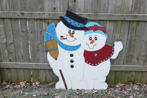 Christmas Wood Yard Art Patterns
 Christmas Outdoor Snowman Couple Wood Yard Art by