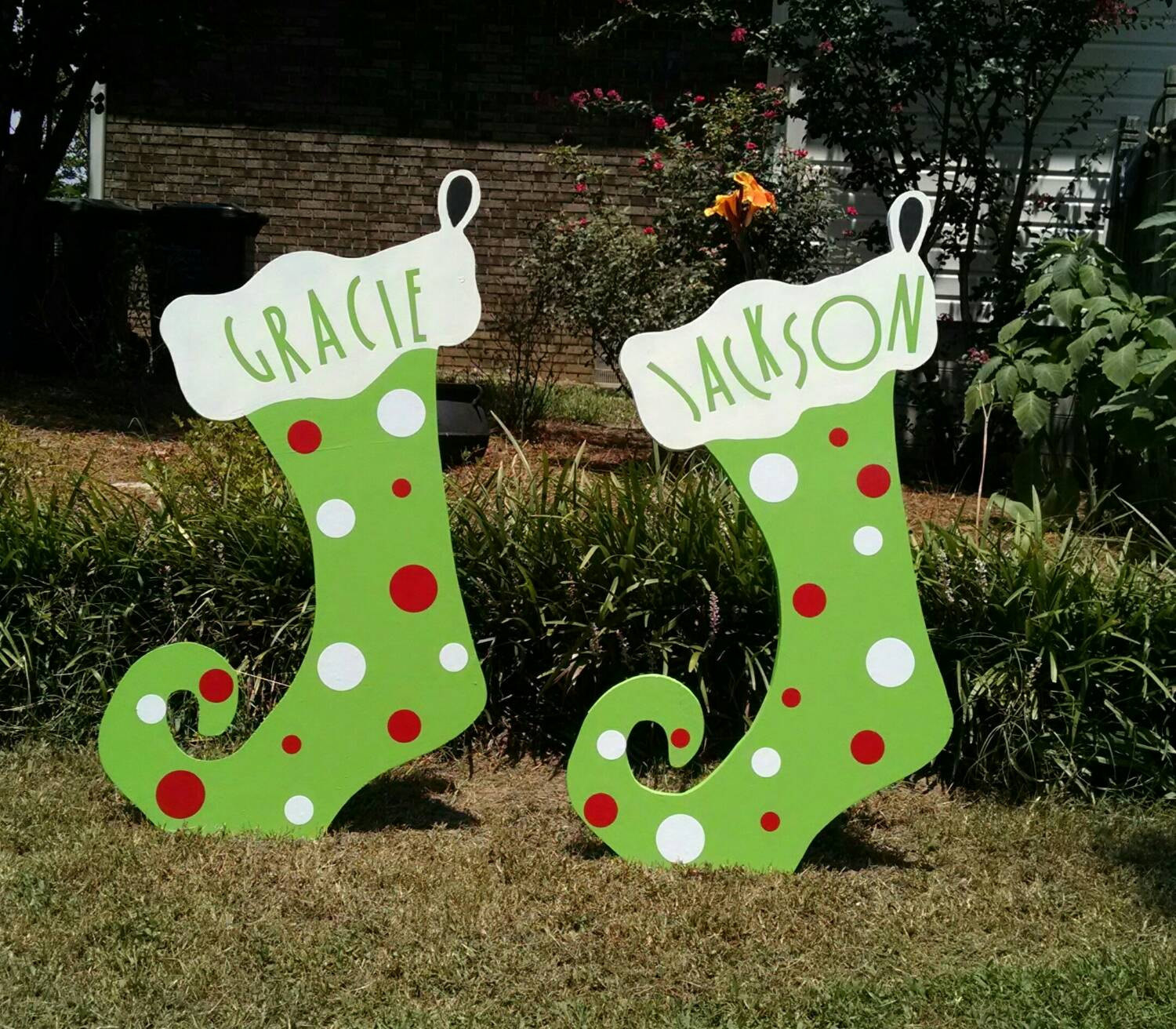 Christmas Wood Yard Art Patterns
 36 Christmas Stocking Custom Wood Yard Art by WoodArtandSuch