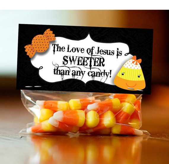 Church Halloween Party Ideas
 Halloween Treat Bag Topper Label Tag Christian by