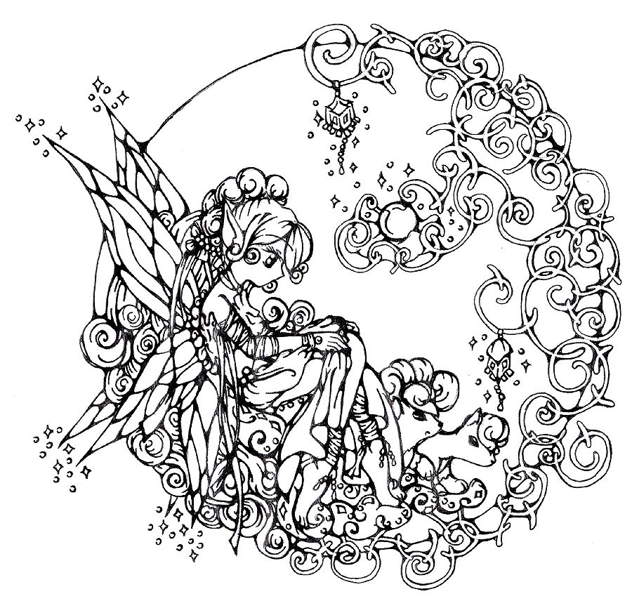 Coloring Pages For Adults Fairy
 FAIRY COLORING PAGES