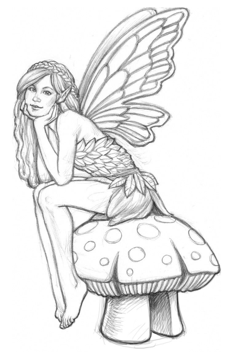 Coloring Pages For Adults Fairy
 Fairy Coloring Pages on Pinterest