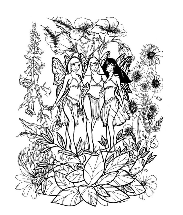 Coloring Pages For Adults Fairy
 FAIRY COLORING PAGES