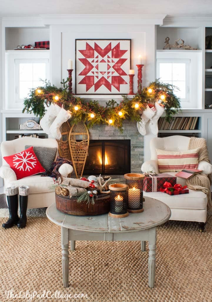 Cozy Christmas Fireplace
 Cozy Quilt Christmas Mantel Decor The Lilypad Cottage