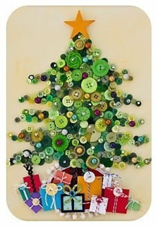 Craft Ideas For Christmas
 Christmas crafts made of buttons