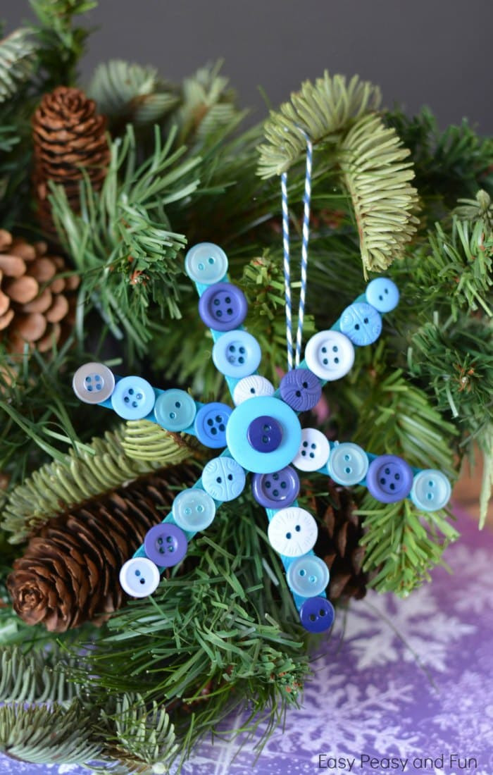 Craft To Make For Christmas
 Craft Stick and Buttons Snowflake Christmas Ornament