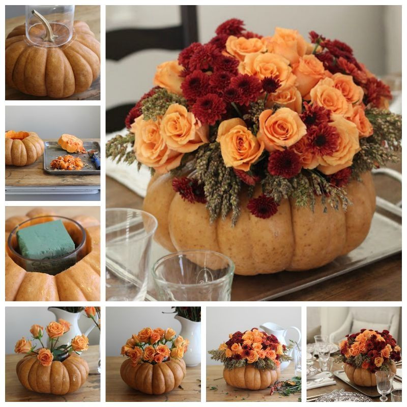 Creative Thanksgiving Ideas
 DIY Pumpkin Vase Thanksgiving Centerpiece s