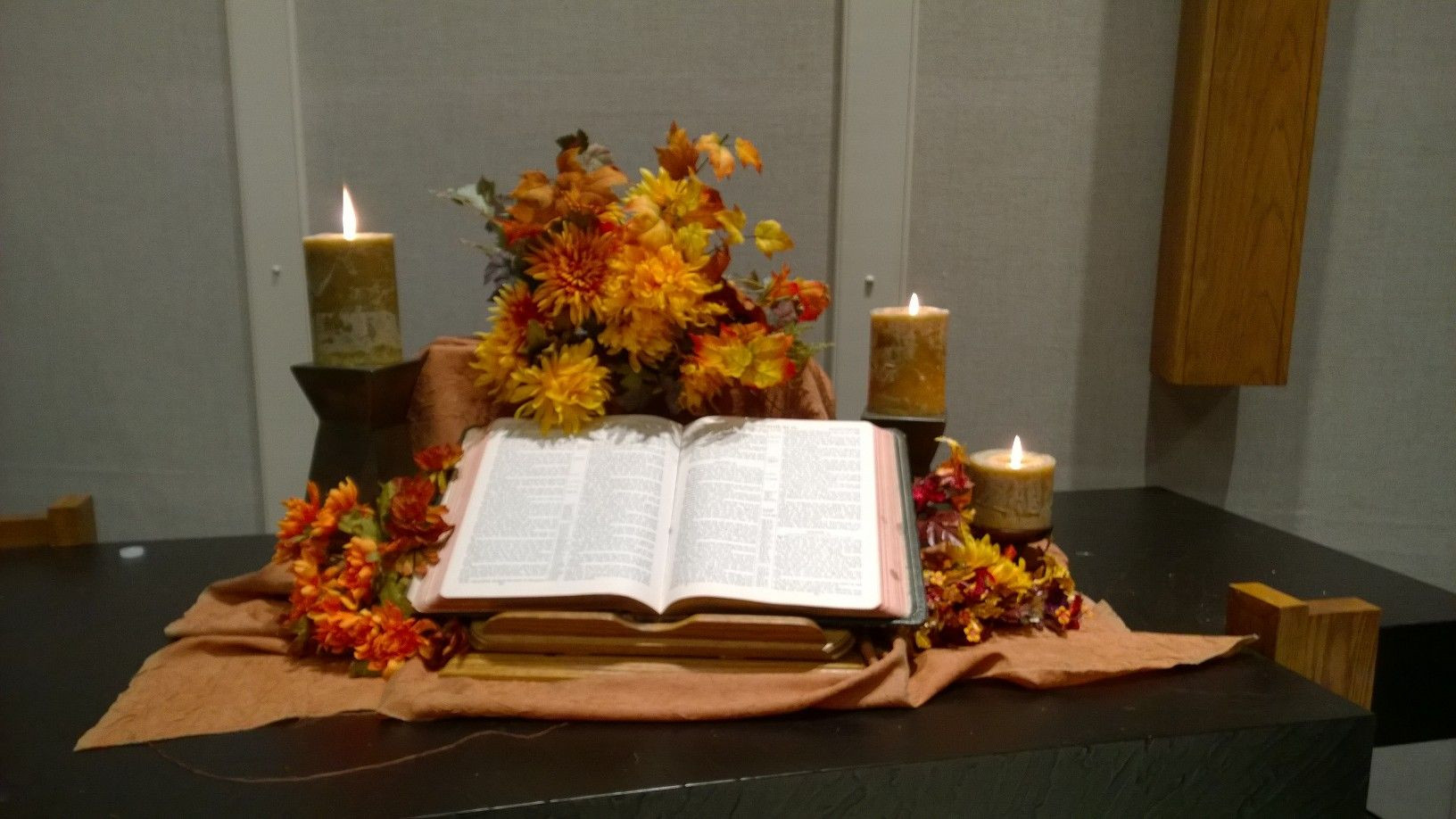 Creative Worship Ideas For Thanksgiving
 Fall altar Sept 2014 Creative Worship