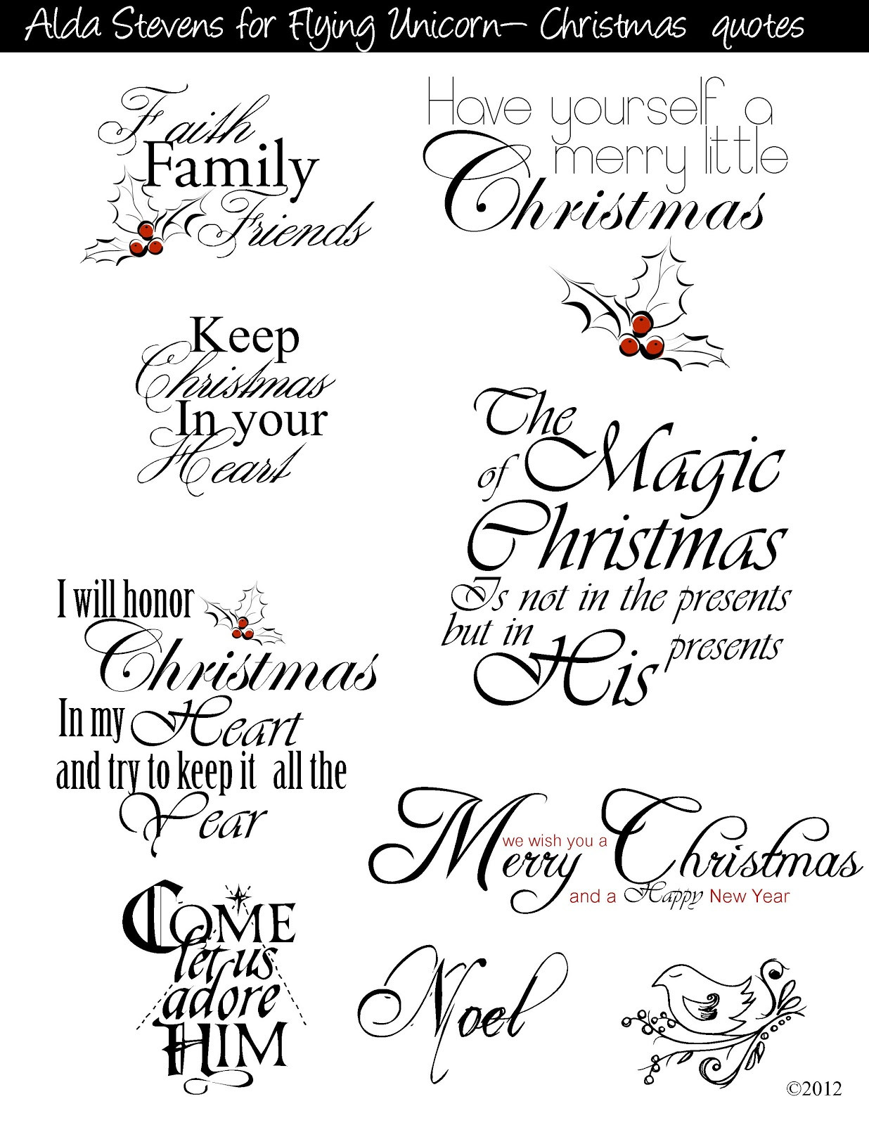 Cute Short Christmas Quotes
 Flying Unicorn Christmas Tags With Digi Goo s