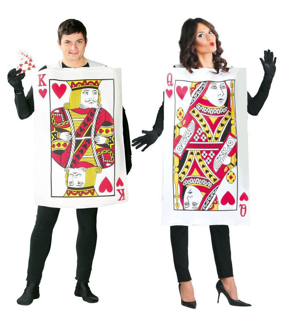 Deck Of Cards Halloween Costume
 MENS LADIES PLAYING CARD COSTUME KING FANCY DRESS QUEEN OF