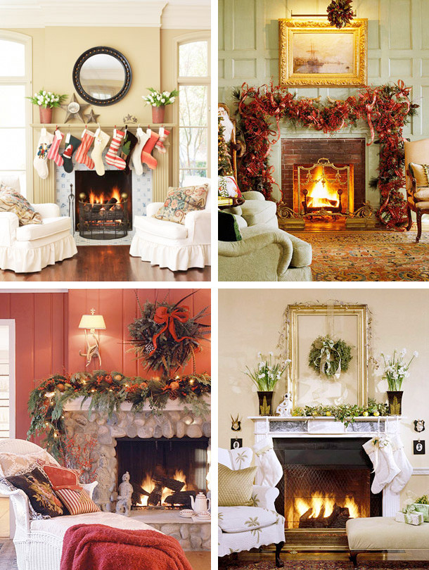 Decorated Fireplace For Christmas
 33 Mantel Christmas Decorations Ideas DigsDigs