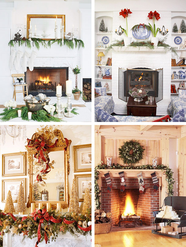 Decorating Fireplace For Christmas
 33 Mantel Christmas Decorations Ideas DigsDigs