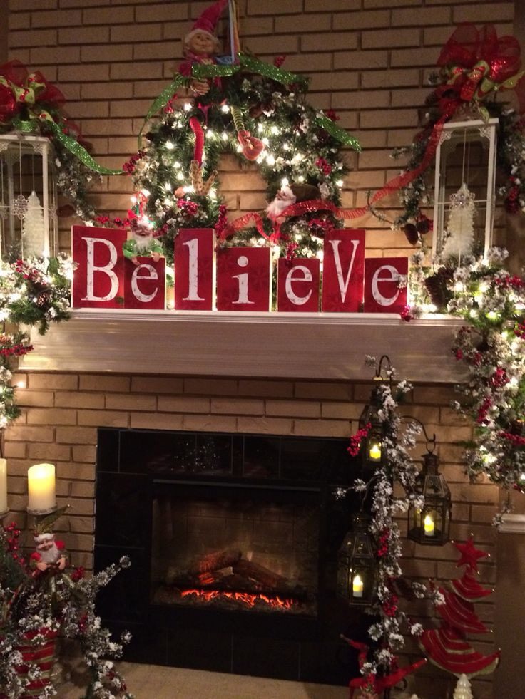 Decorating Fireplace For Christmas
 25 best ideas about Christmas mantle decorations on