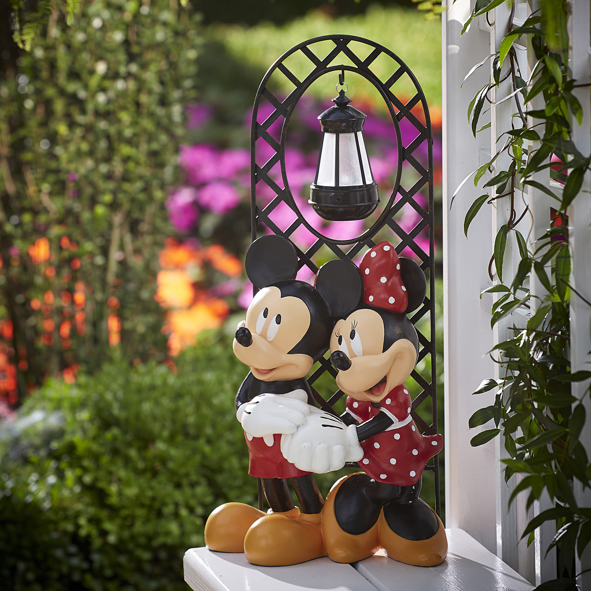 Disney Outdoor Christmas Decorations
 Disney Mickey & Minnie with Arched Lattice Panel Limited