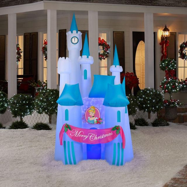 Disney Outdoor Christmas Decorations
 Cinderella Castle Projection Kaleidoscope Holiday