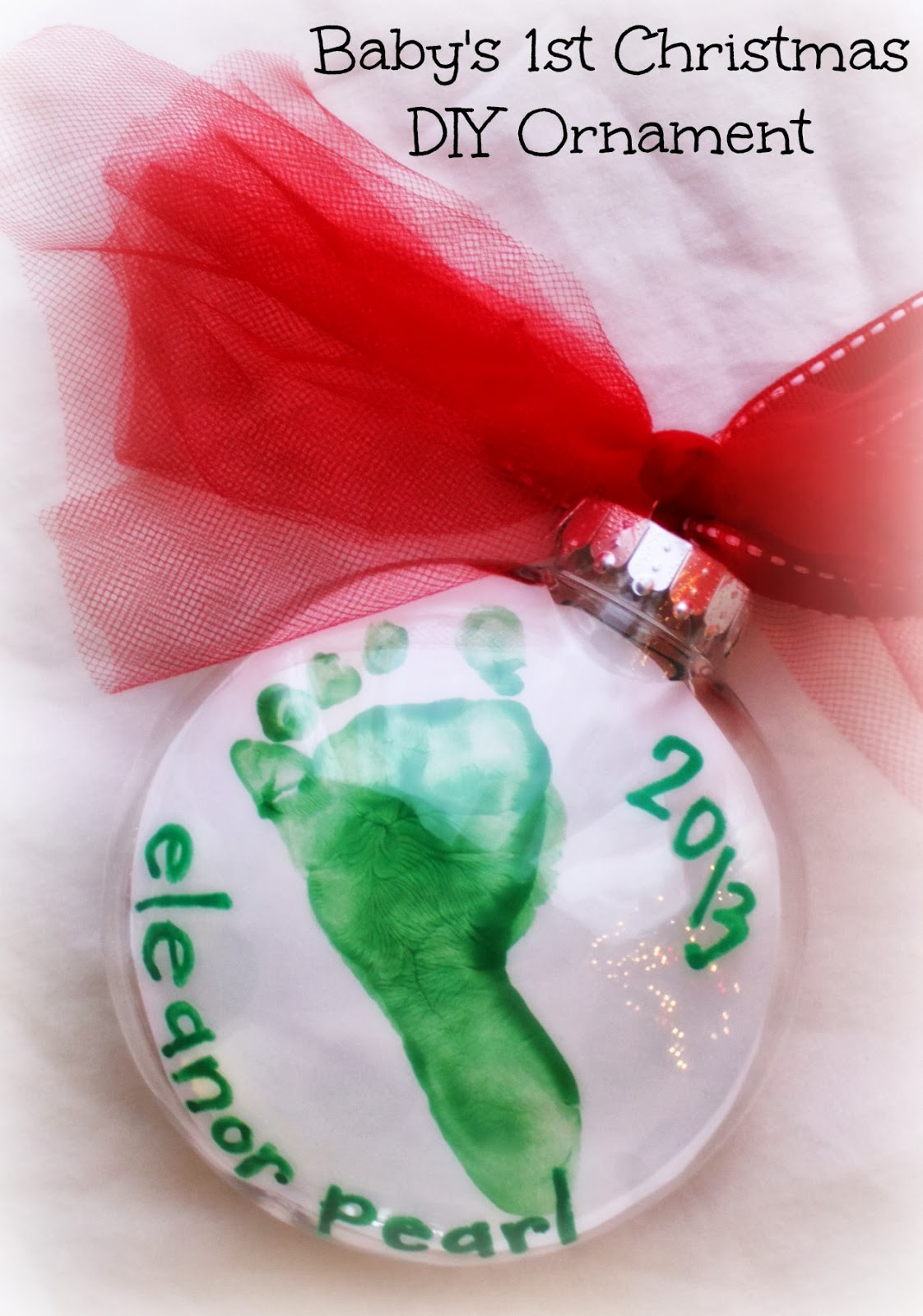 DIY Baby Christmas Pictures
 DIY Baby s First Christmas Footprint Ornament For Under