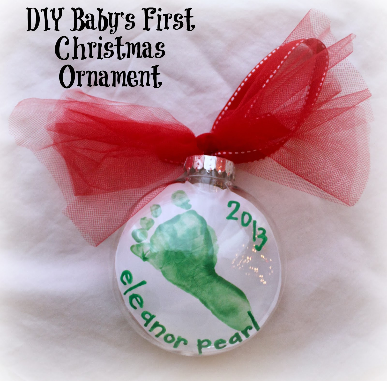 DIY Baby Christmas Pictures
 DIY Baby s First Christmas Footprint Ornament For Under