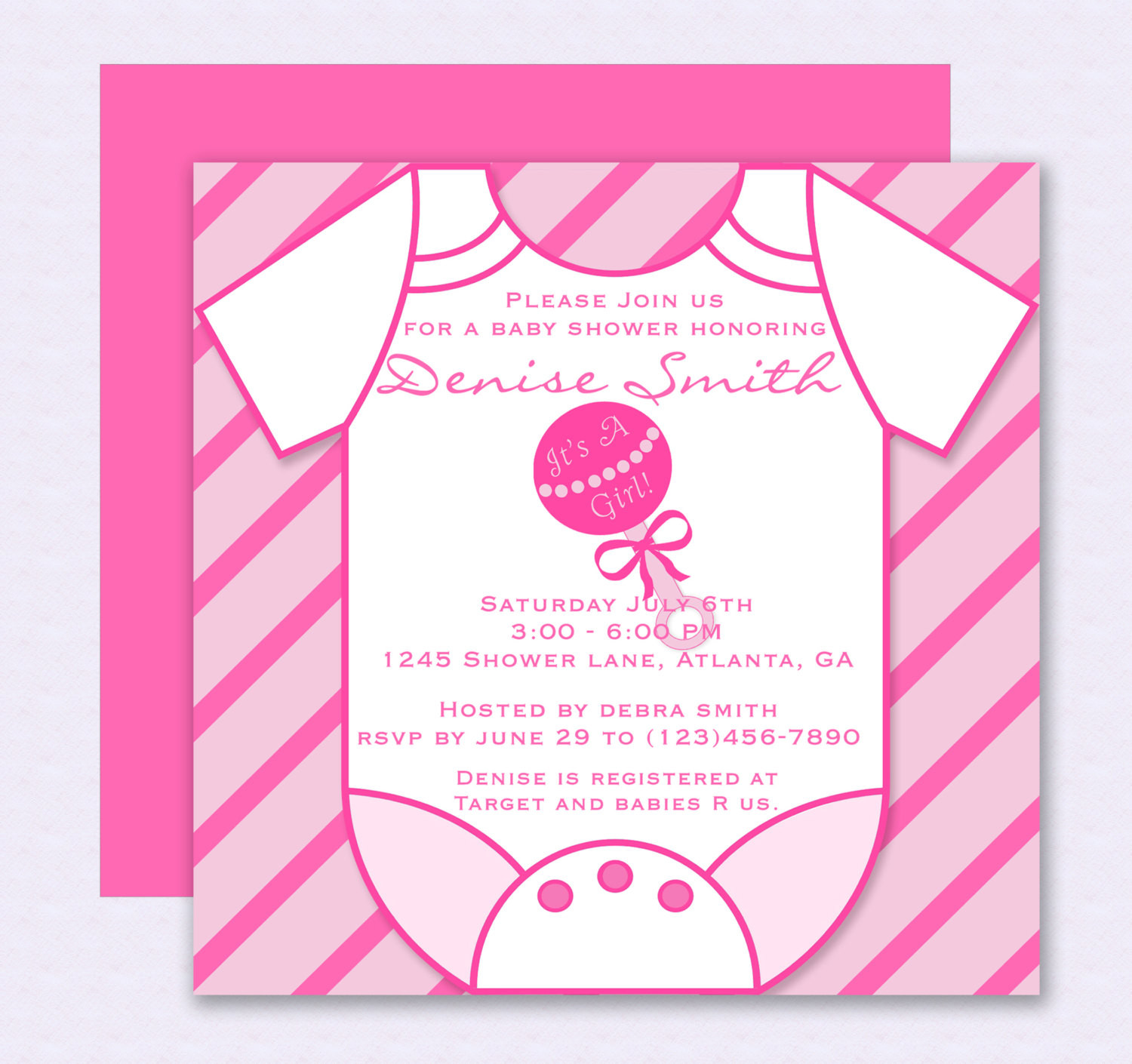 DIY Baby Shower Invitations Templates
 DIY Do It Yourself Pink esie Baby Shower Invitation