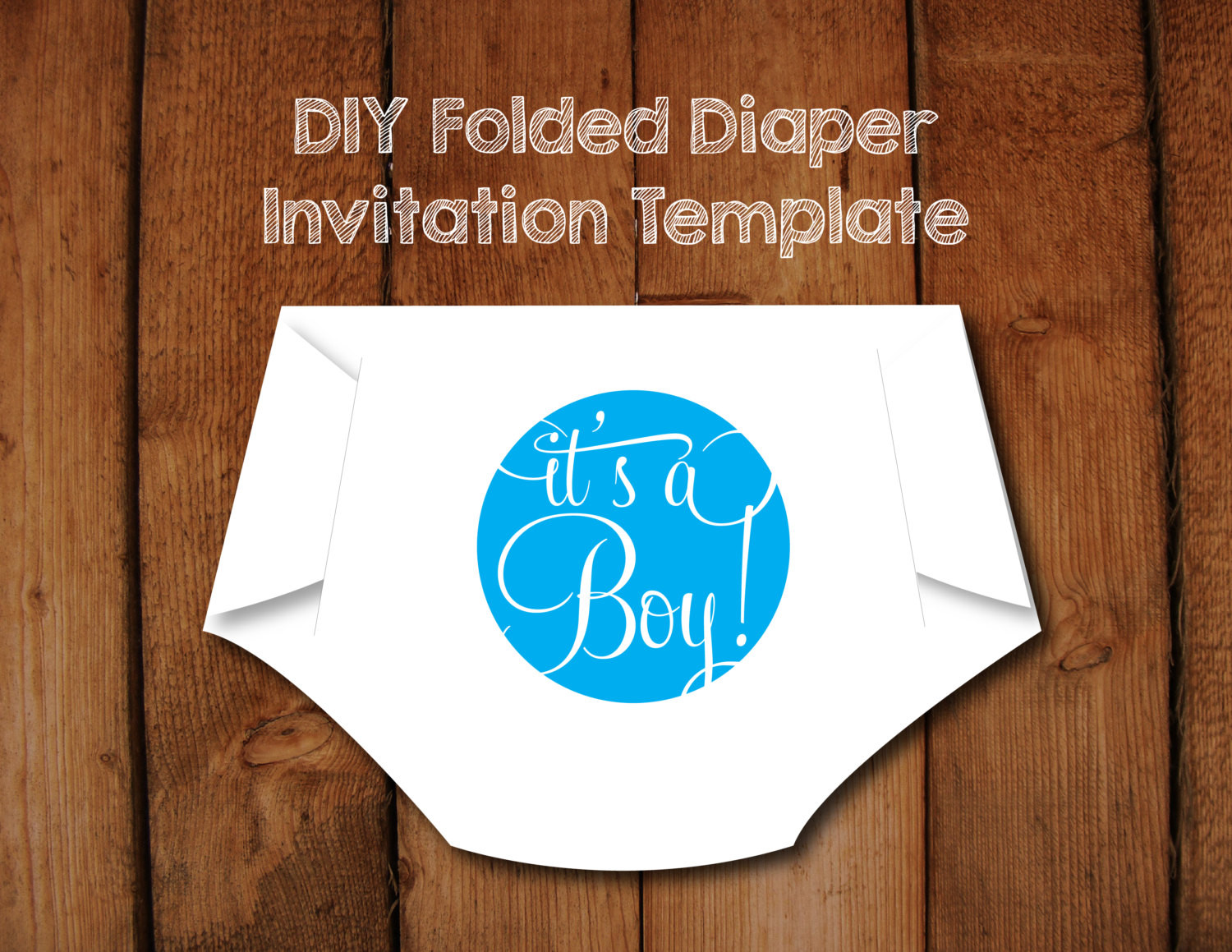 DIY Baby Shower Invitations Templates
 DIY Folded Diaper Baby Shower Invitation Template with