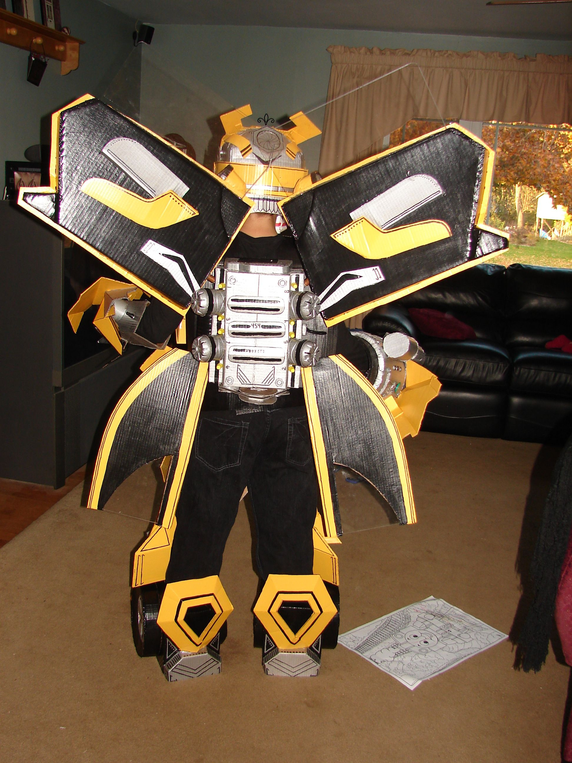 DIY Bumblebee Transformer Costume
 transformers bumblebee homemade costume