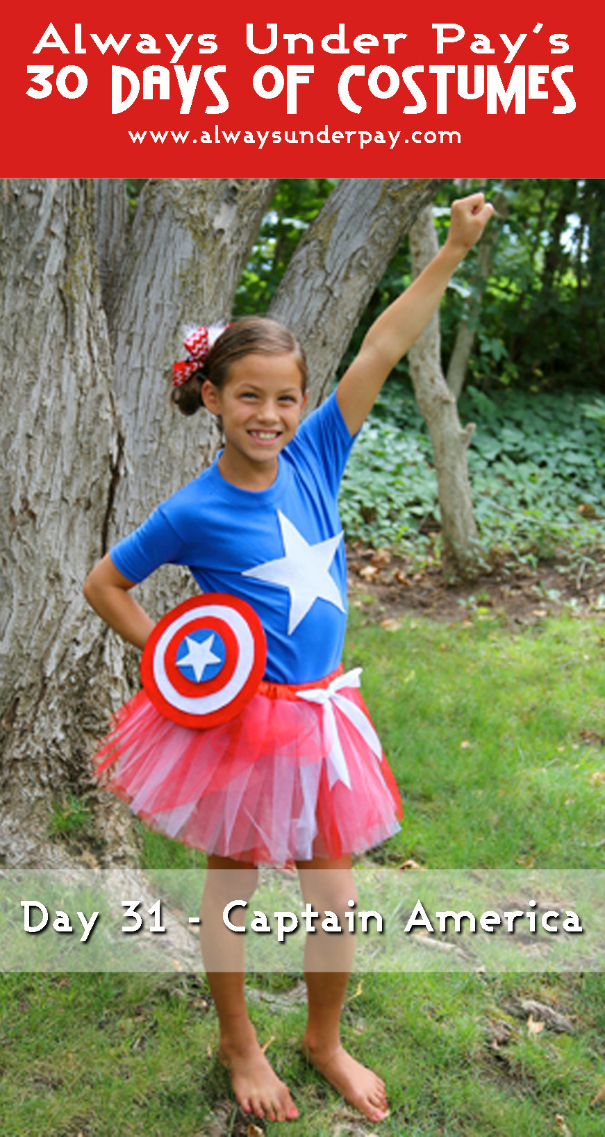 DIY Captain America Costume
 Day 31 – Captain America DIY Halloween Costume Tutorial
