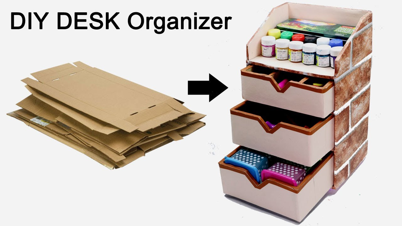 DIY Cardboard Organizer
 How to Make a Stationary DIY Desk Organizer Using