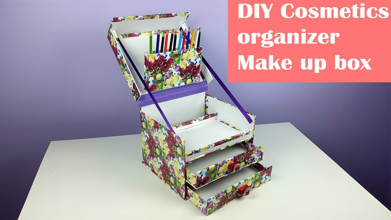DIY Cardboard Organizer
 DIY make up organizer jewelry box organizer using
