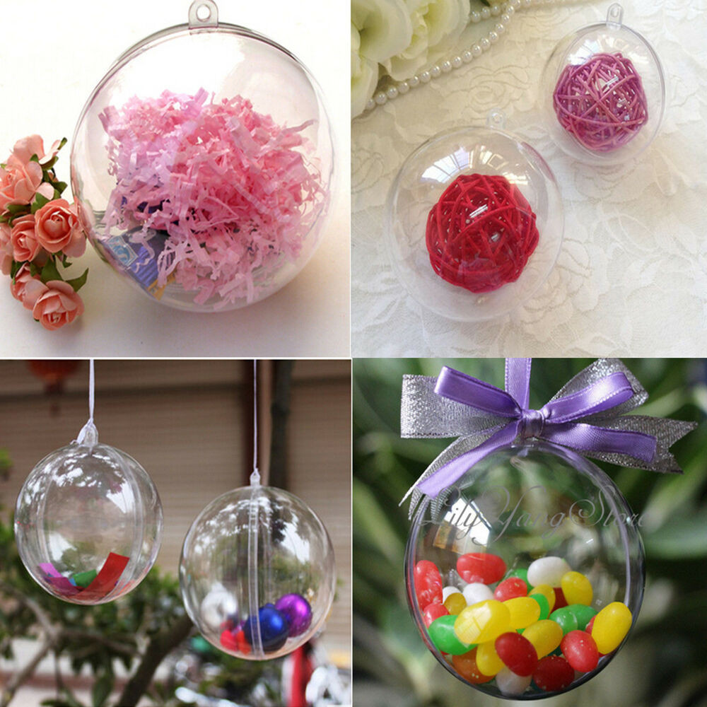 DIY Christmas Ball Ornaments
 8 10cm Clear Plastic Ball DIY Christmas Tree Hanging