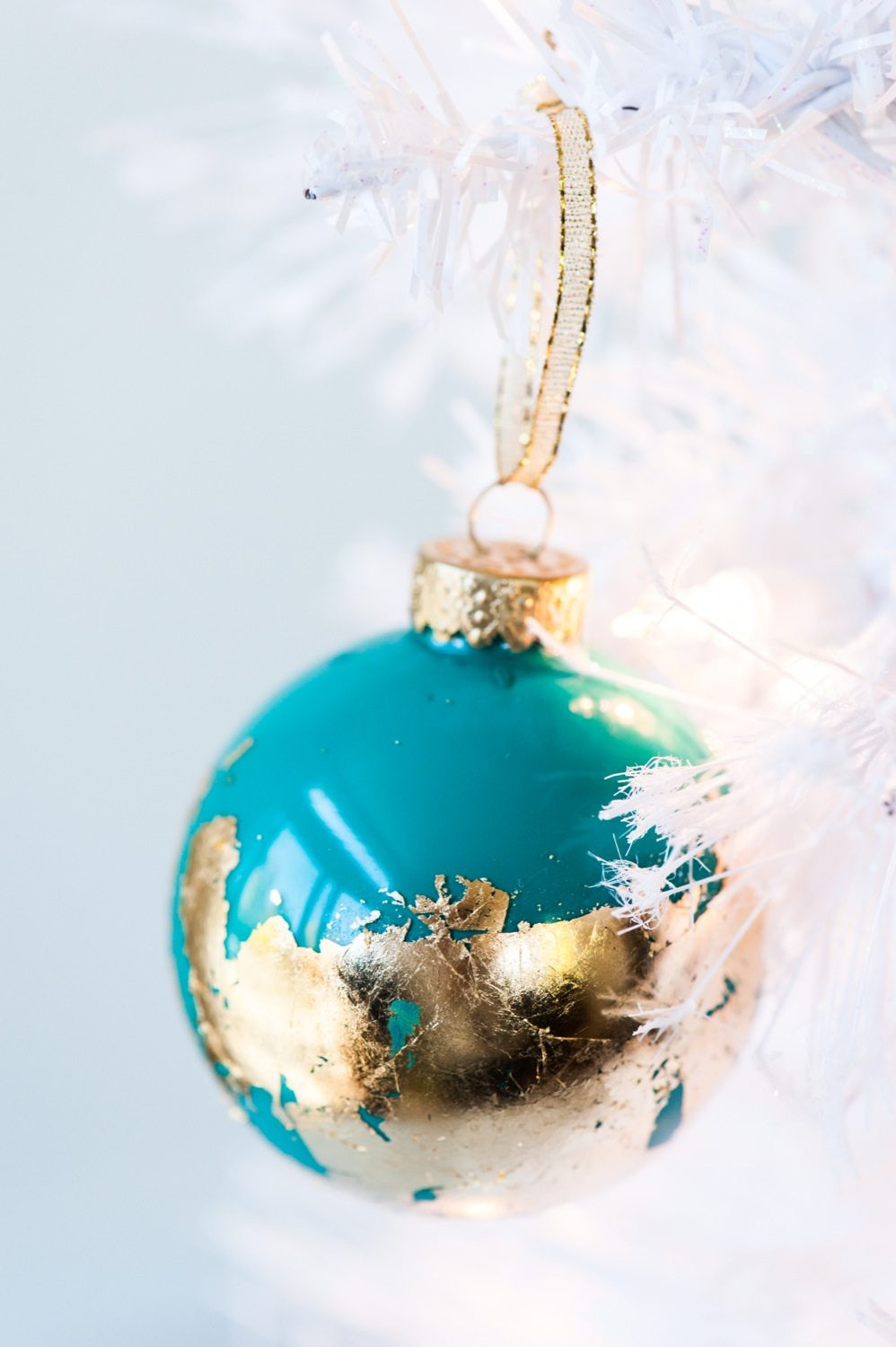 DIY Christmas Bulbs
 DIY Painted Gold Leaf Ornaments The Sweetest Occasion