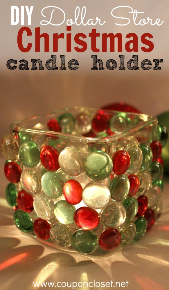 DIY Christmas Candles
 Dollar Store Christmas Candle Holder Coupon Closet