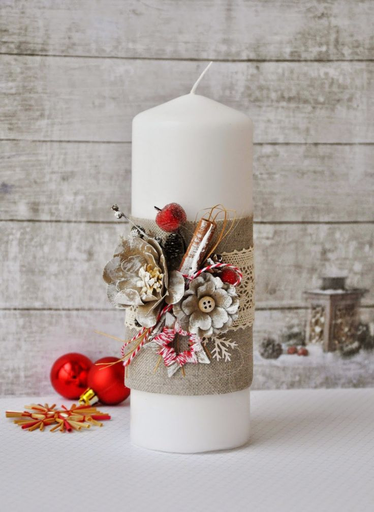 DIY Christmas Candles
 Best 25 Decorating candles ideas on Pinterest