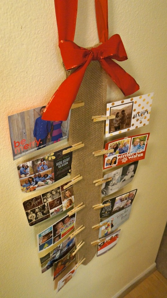 DIY Christmas Card Holder
 How To Display Holiday Cards DIY Burlap Wall Christmas