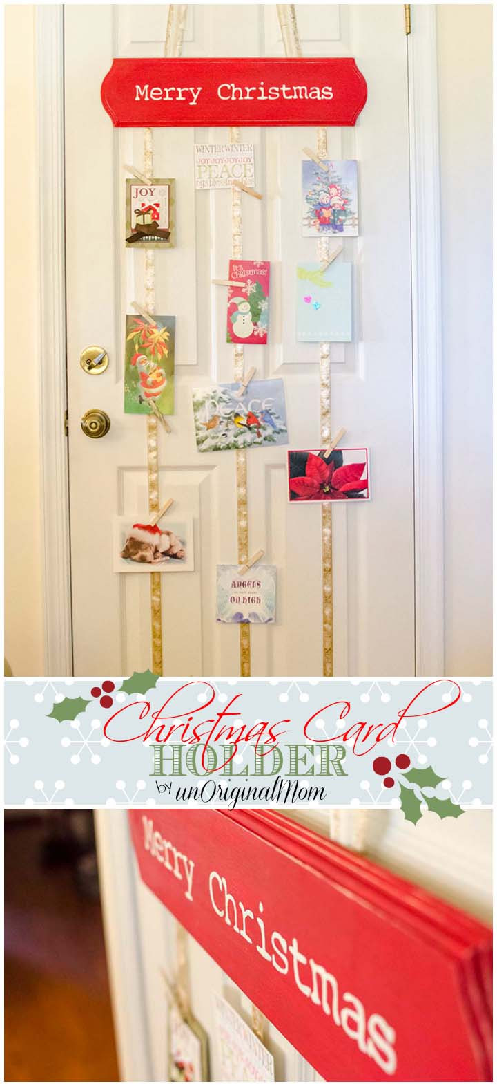 DIY Christmas Card Holder
 DIY Hanging Christmas Card Holder unOriginal Mom