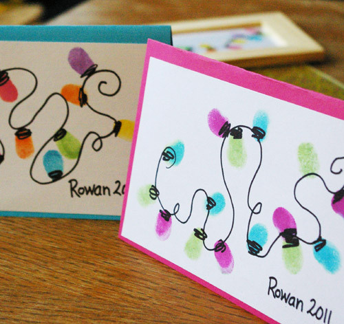 DIY Christmas Cards For Kids
 Beneath the Rowan Tree Christmas Card Thumb Print