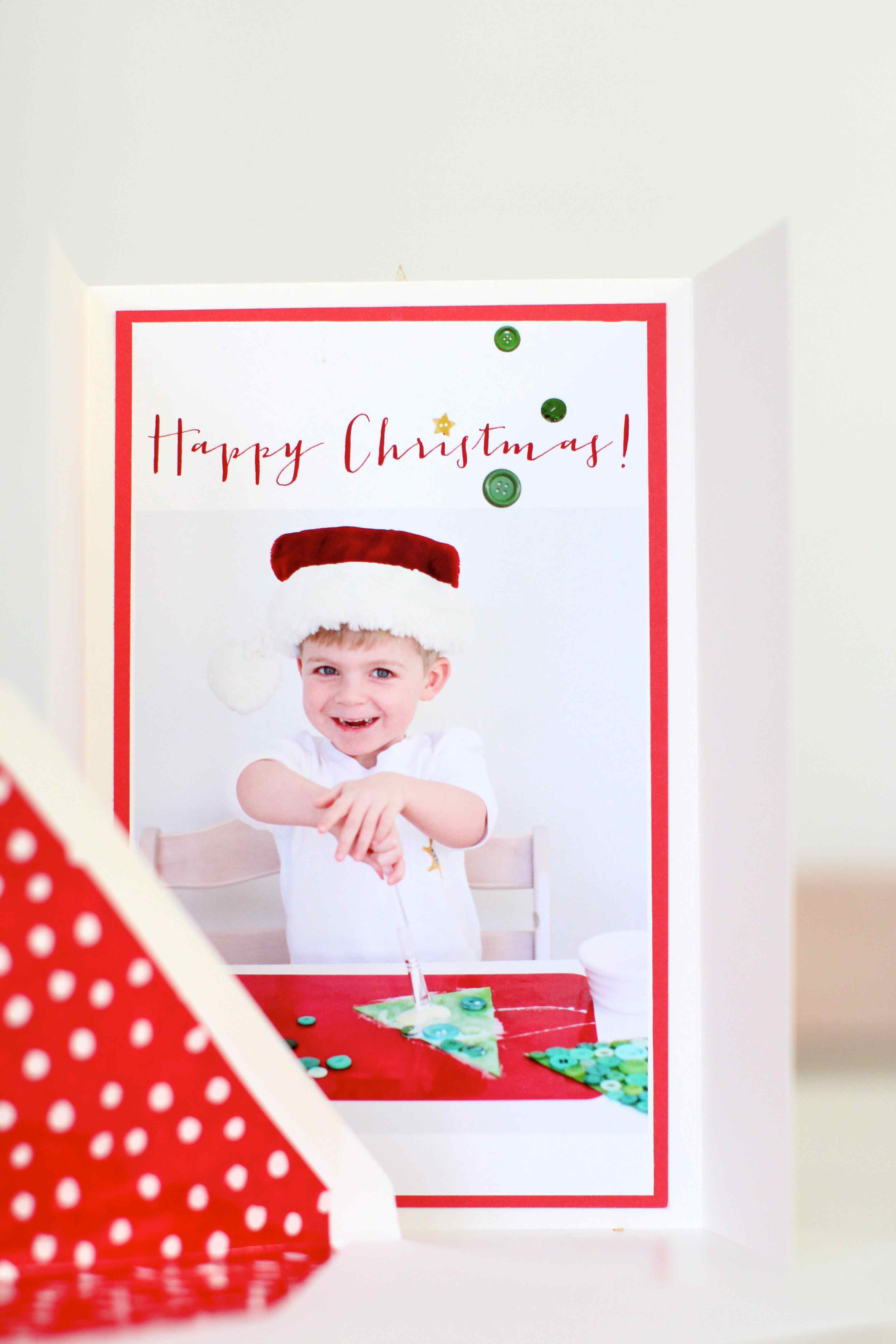 DIY Christmas Cards For Kids
 Messy play DIY Button Christmas Cards