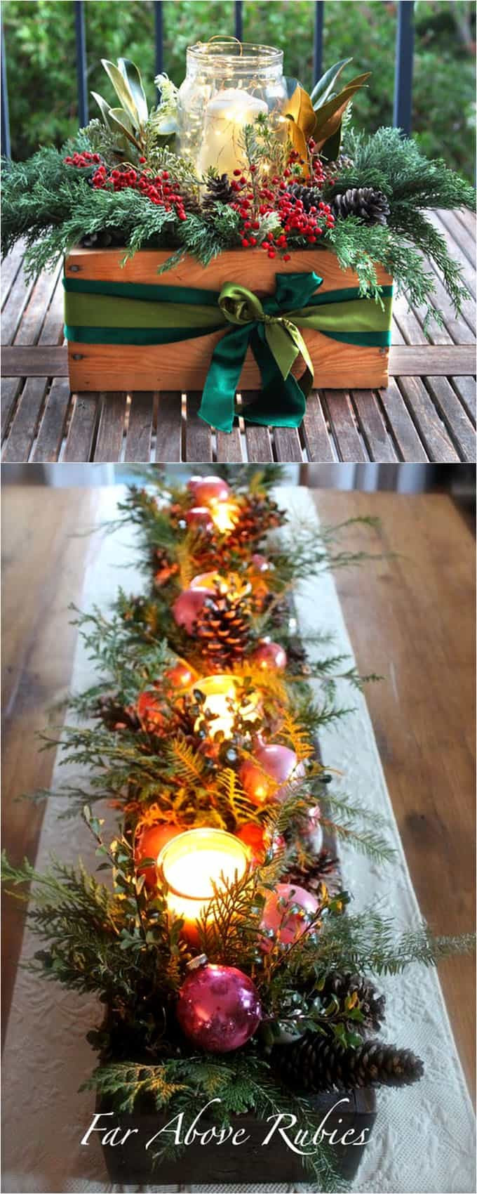 DIY Christmas Centerpiece
 27 Gorgeous DIY Thanksgiving & Christmas Table Decorations