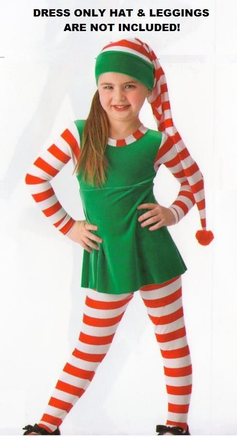 DIY Christmas Elf Costume
 ELF MAGIC Velvet Christmas DRESS No Leggings or Hat Dance