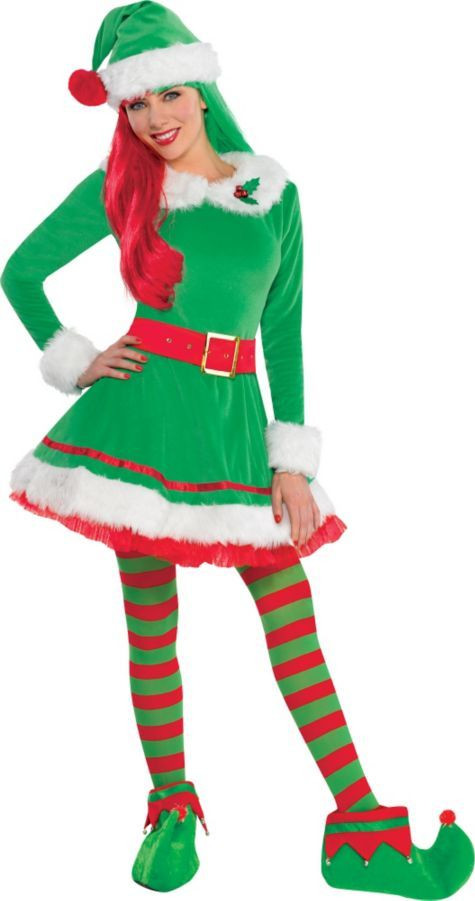 DIY Christmas Elf Costume
 Adult Green Elf Costume Party City Running
